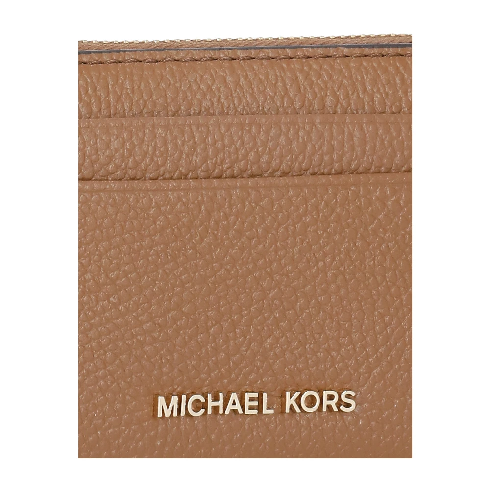 Michael Kors Bruin leren kaarthouder met rits Brown Dames
