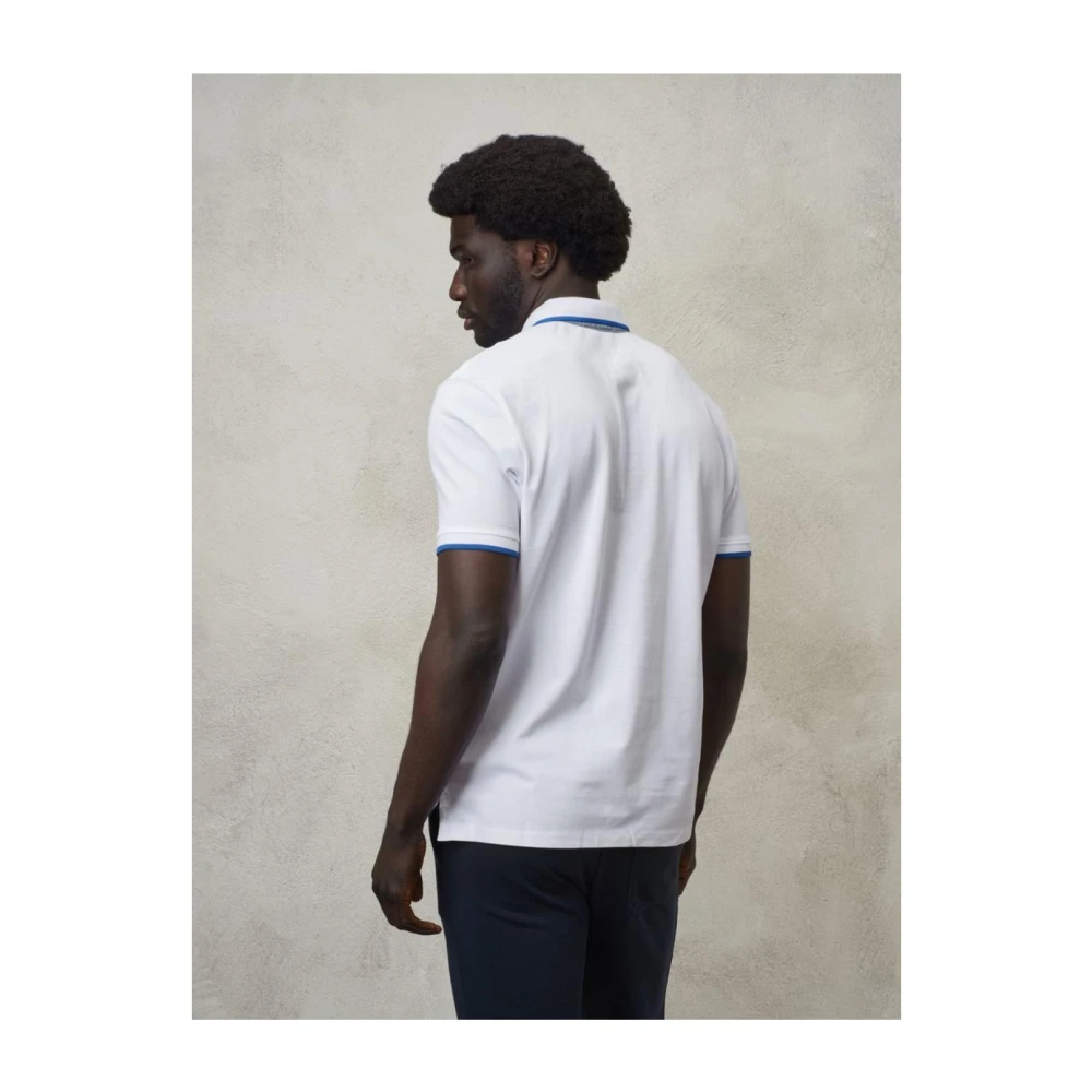 Blauer Katoenen Polo Shirt White Heren