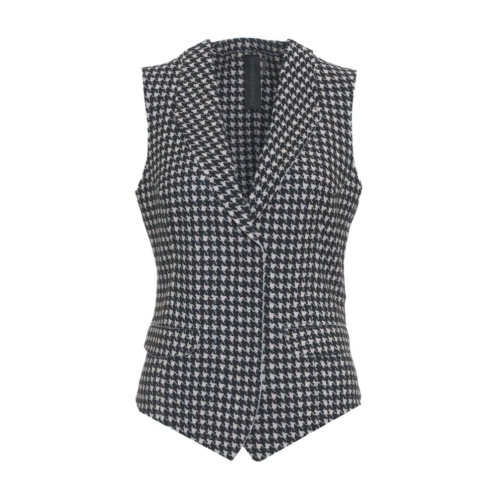 Norma Kamali Zwarte Blazer Elegant Stretch Vest Black Dames
