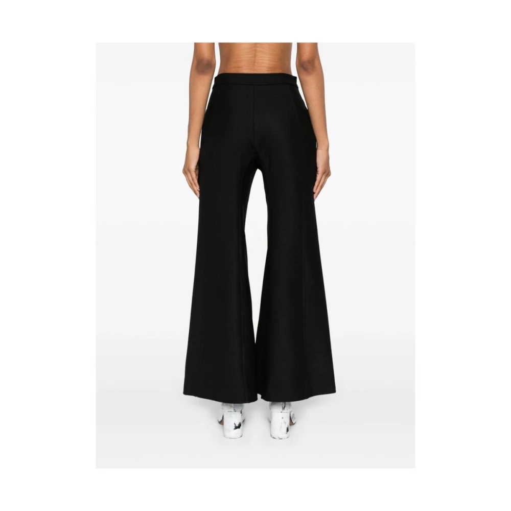 Niccolò Pasqualetti Zwarte Hoge Taille Flare Broek Black Dames