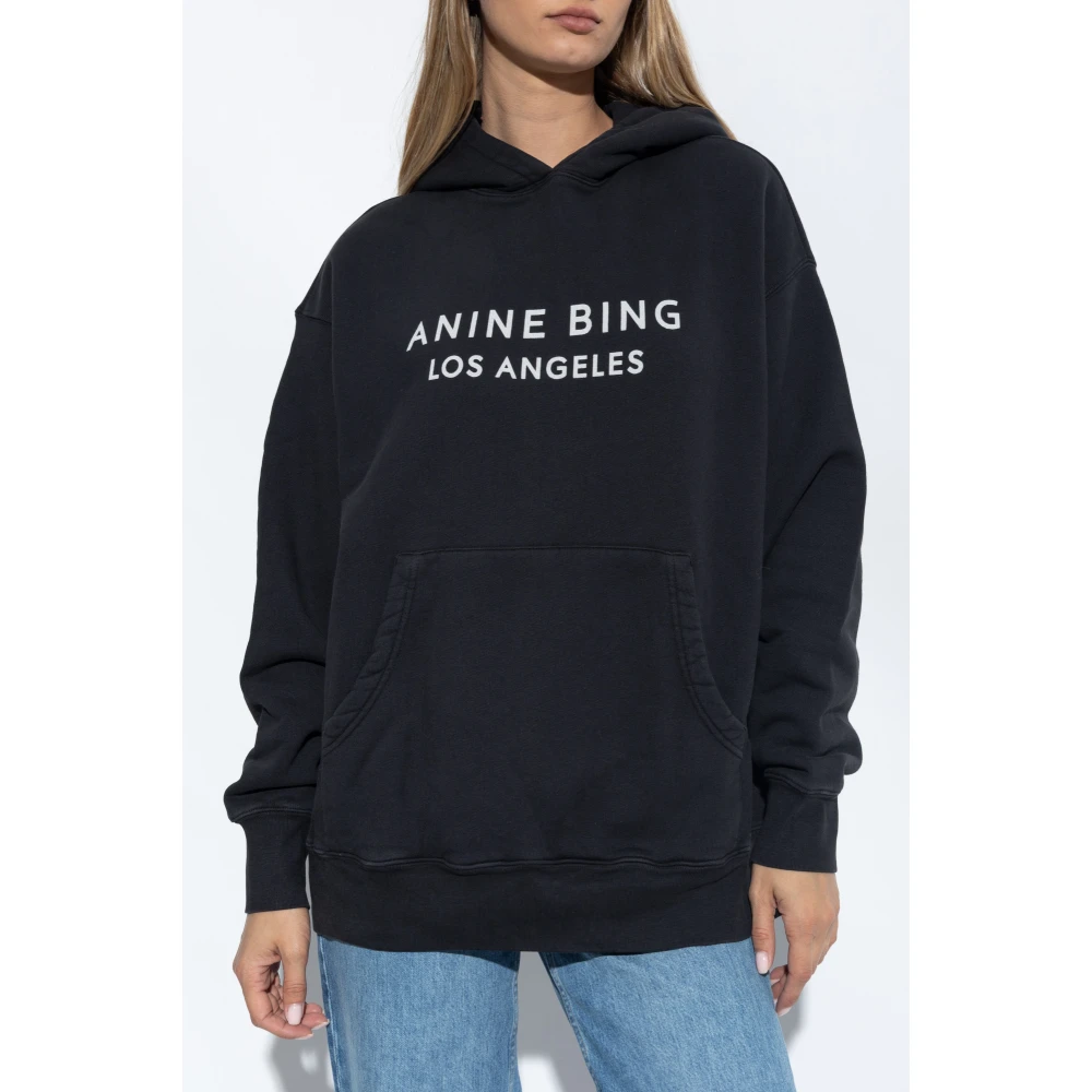 Anine Bing Zwarte Hoodie Black Dames