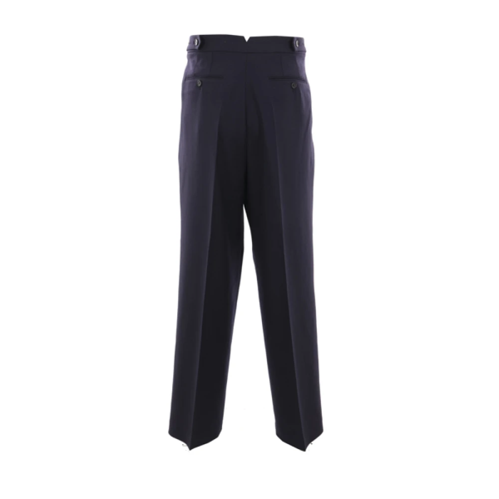 Ami Paris Wijde wollen broek Blue Heren