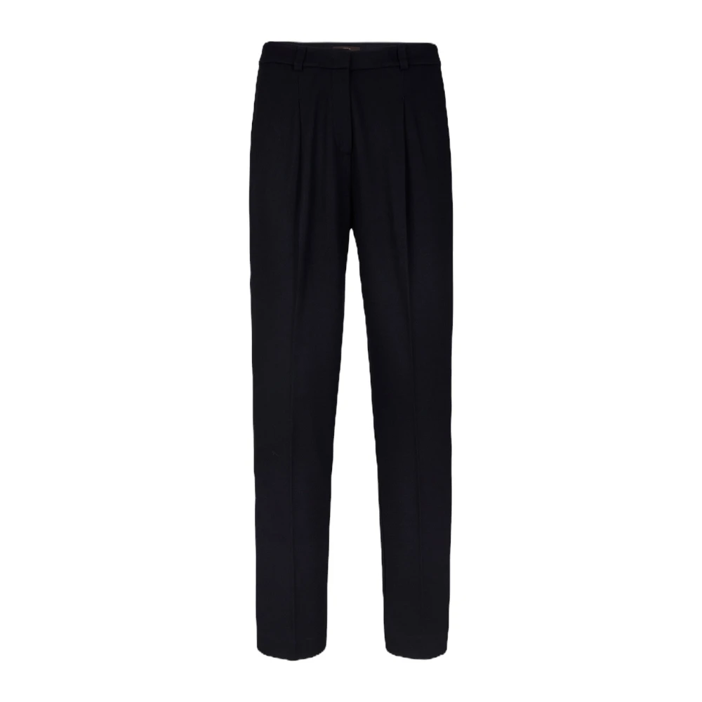 Windsor Marineblauwe Wollen Jersey Plooi Broek Blue Dames