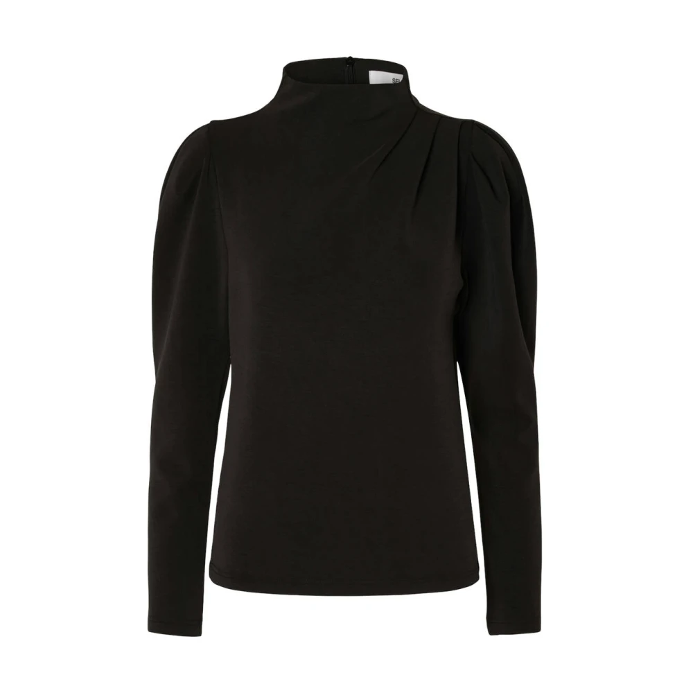 Svart Langermet Turtleneck Topp