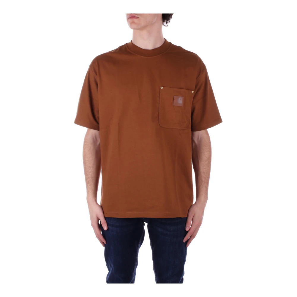 Carhartt WIP Logo Front Pocket Tee Brown Heren
