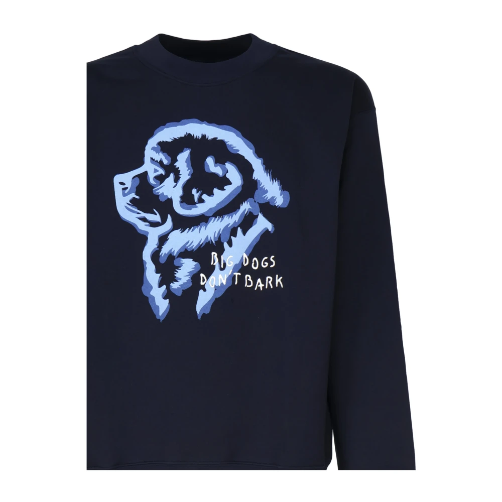 Fay Sweatshirt met 3D-effect en Geborduurde Claim Blue Heren