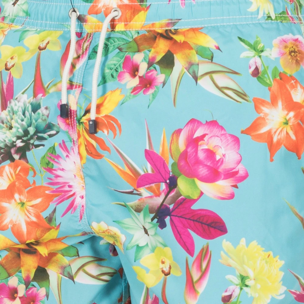 Hackett Turquoise Bloemen Bermuda Zwembroek Blue Heren