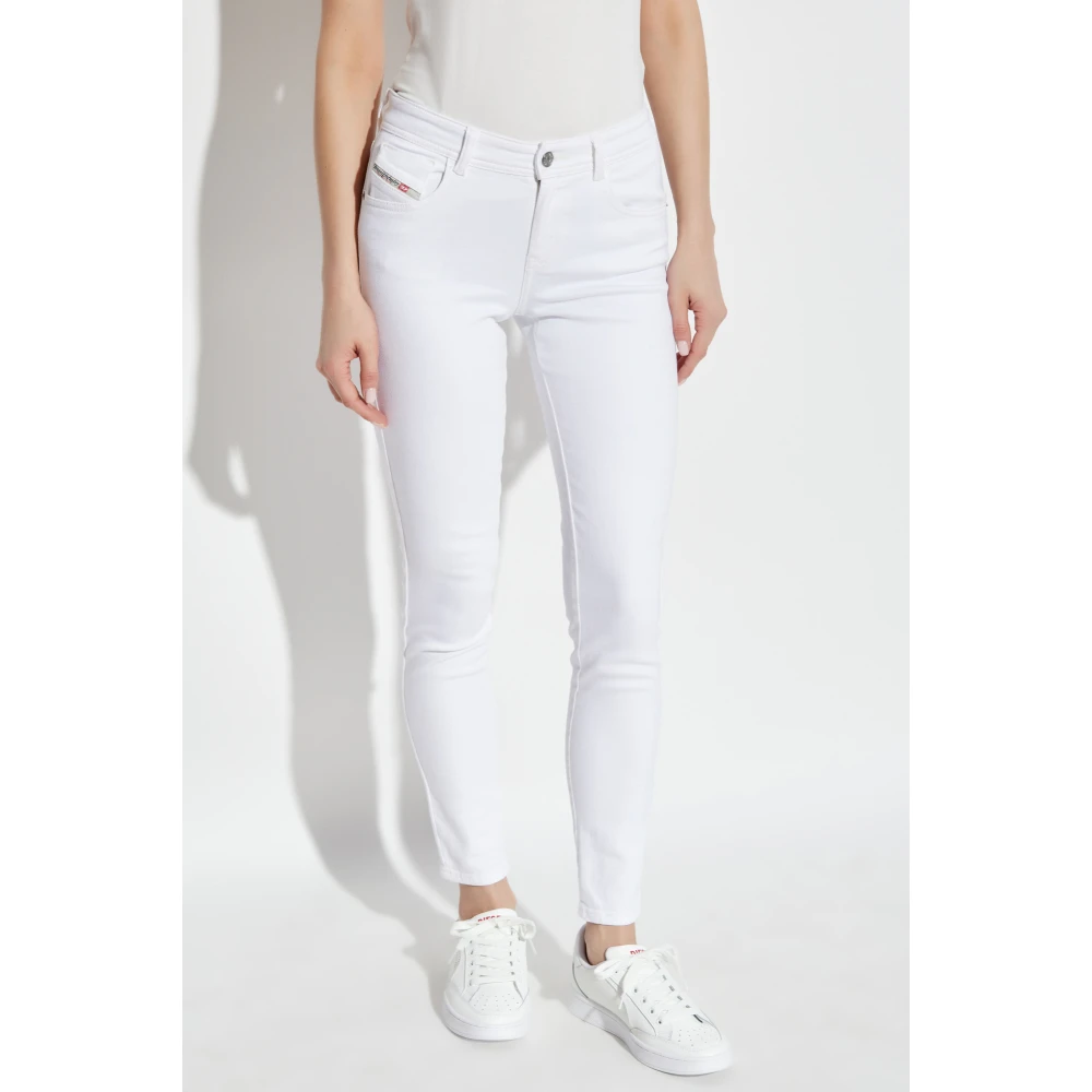 Diesel Jeans 2017 Slandy in super skinny stijl White Dames