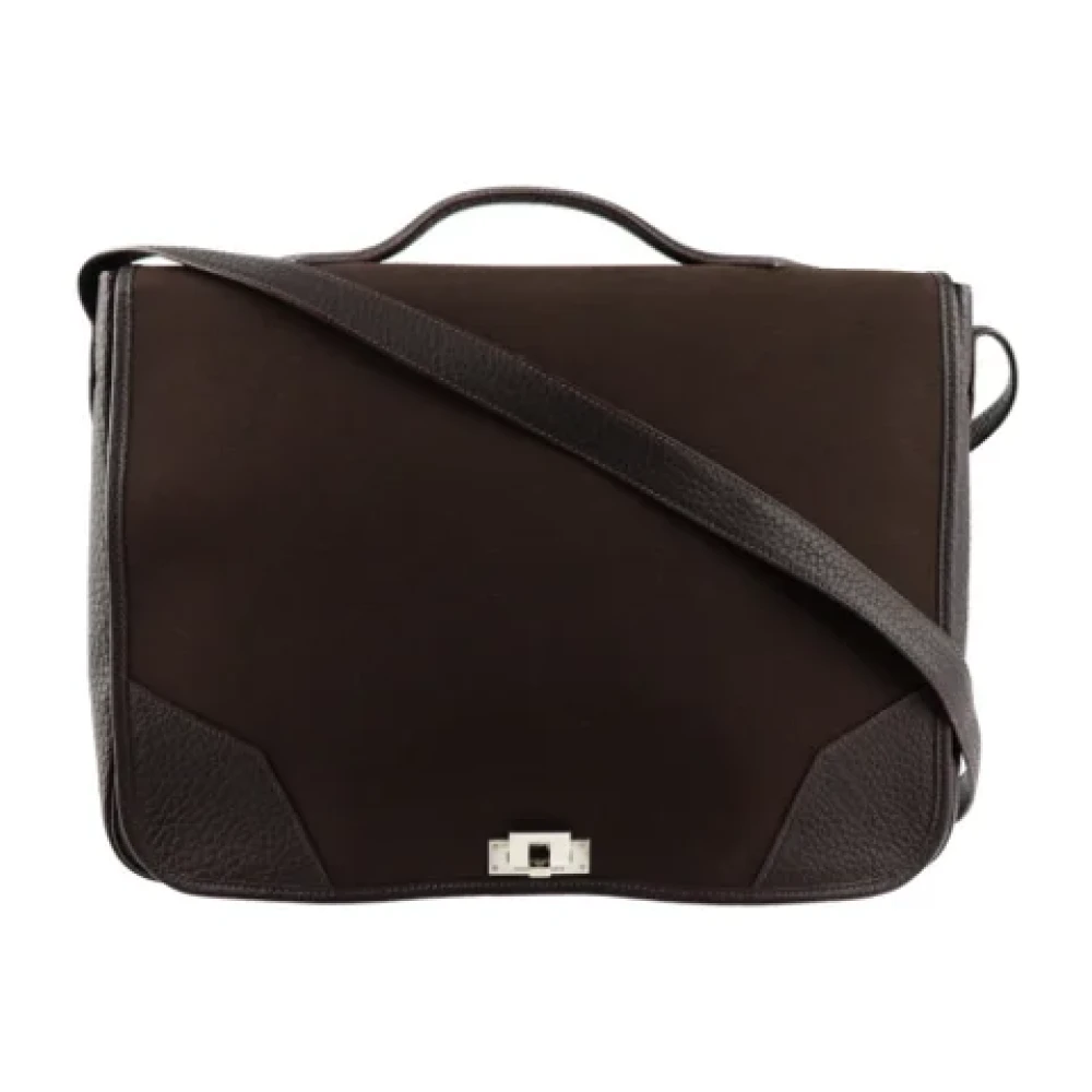 Hermès Vintage Pre-owned Fabric shoulder-bags Brown Dames