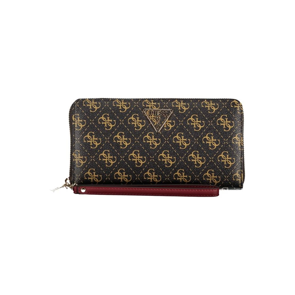 Guess Bruine Polyethyleen Portemonnee met Rits Brown Dames