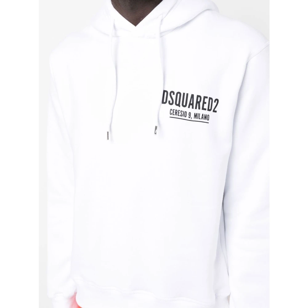 Dsquared2 Witte Cool Fit Hoodie Sweaters White Heren