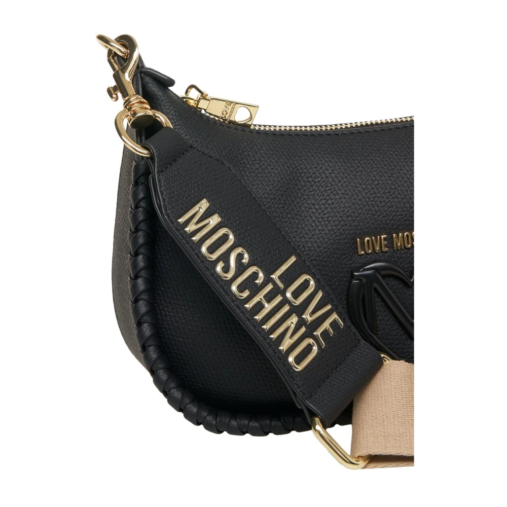 Love Moschino Zwarte Schoudertas Mini Hobo Stijl Black Dames