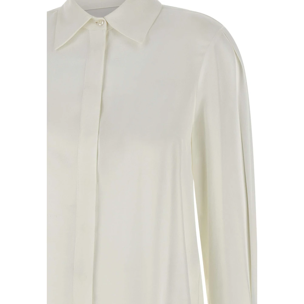 Kaos Witte Viscose Crepe Shirt White Dames