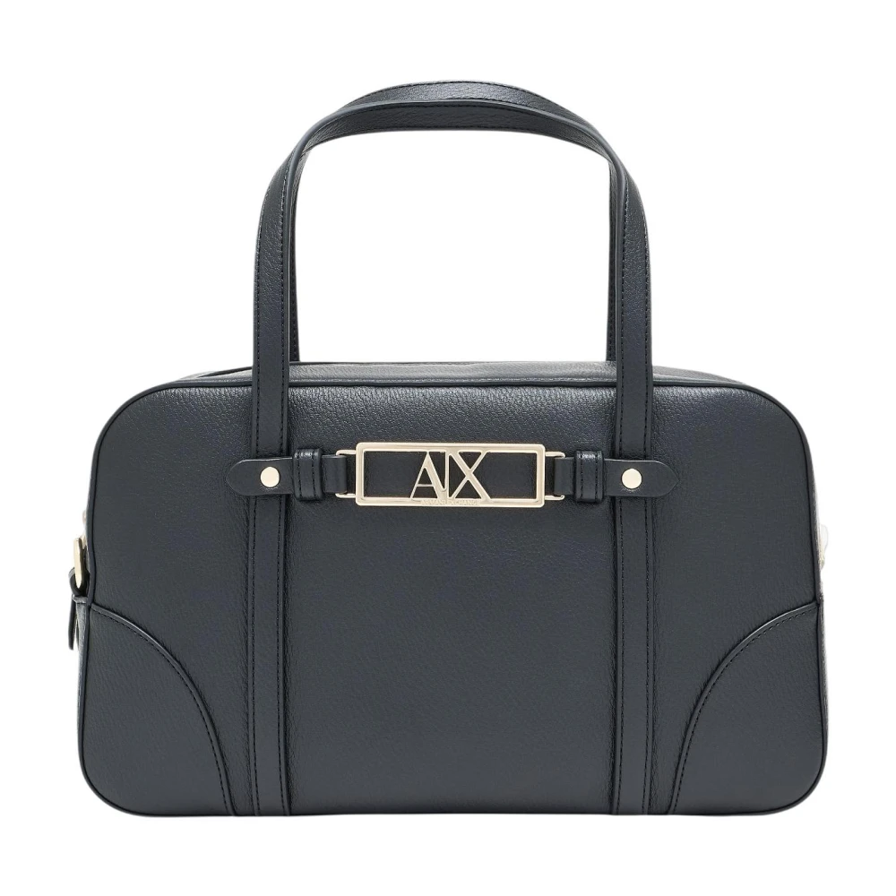 Armani Exchange Black Top Handle Bag With Structured Silhouette - Image 3