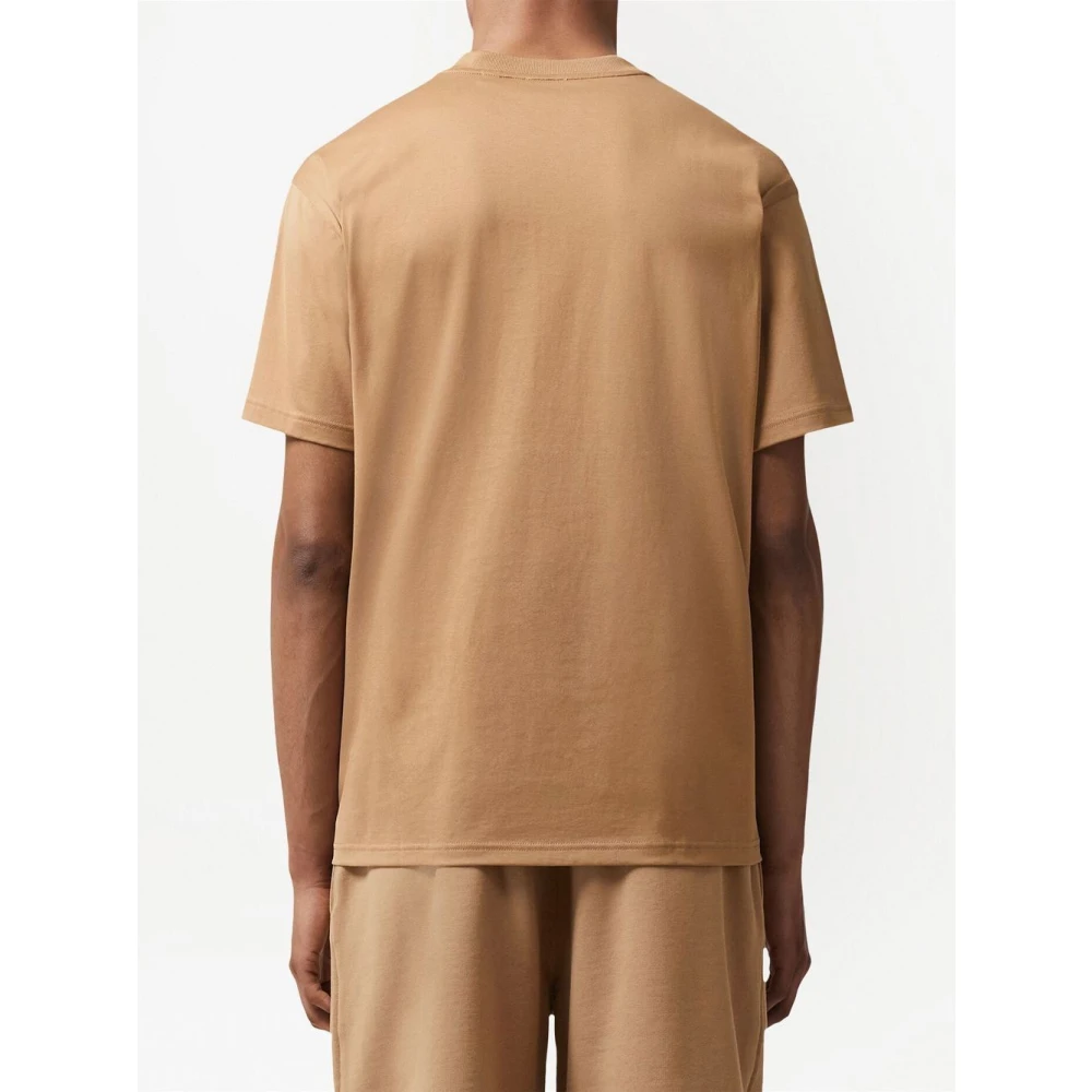 Burberry Biologisch Bruin Kamelen T-shirt met Logo Brown Heren