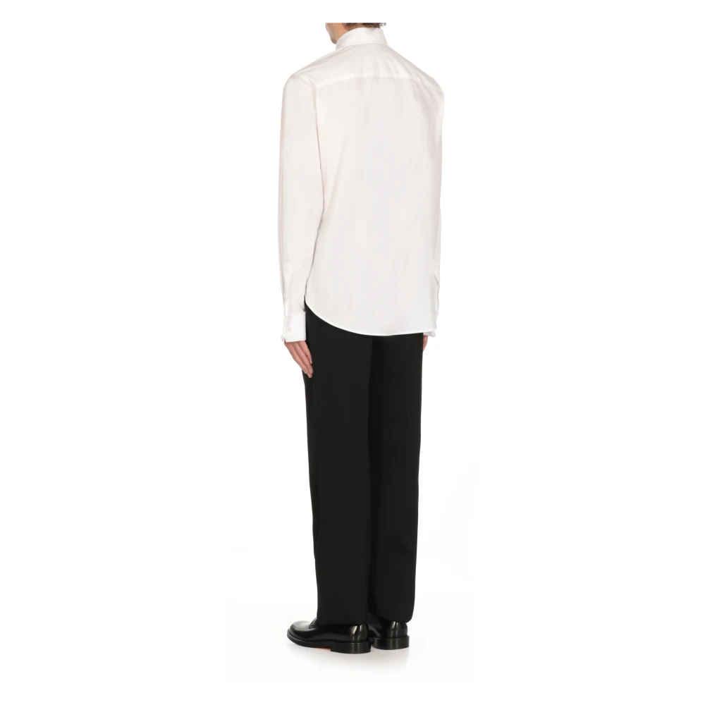 Lanvin Witte Katoenen Overhemd met Kraag White Heren