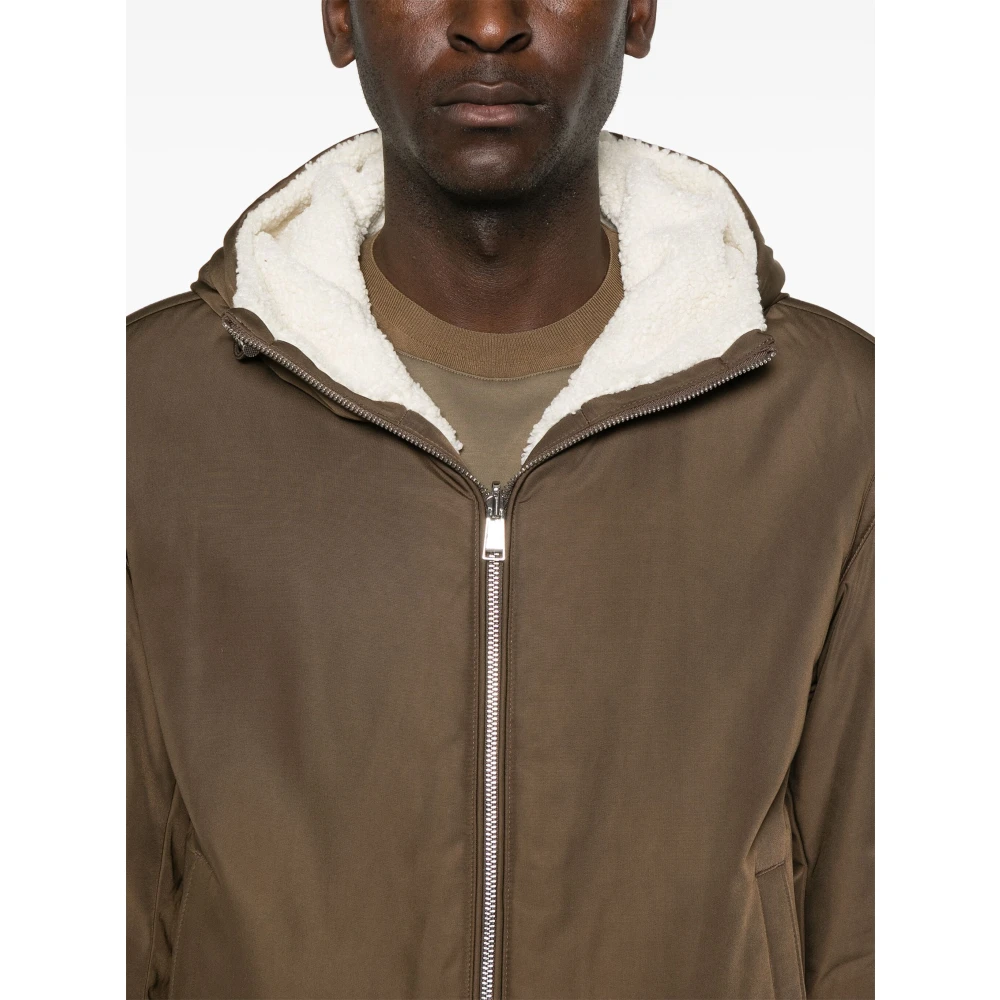 Hugo Boss Hoodie met ritssluiting zakken Brown Heren