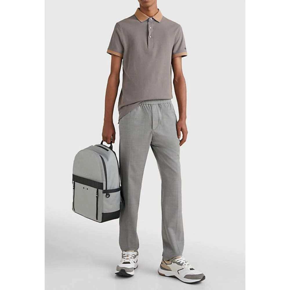 Tommy Hilfiger Twee-Tone Honingraat Slim Fit Polo Gray Heren