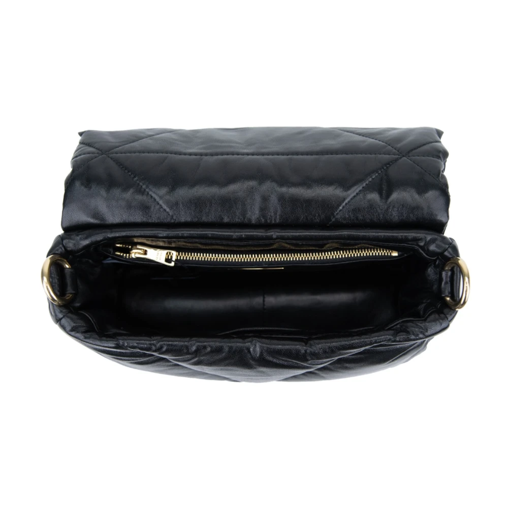 Prada Gewatteerde leren schoudertas met magnetische sluiting Black Dames