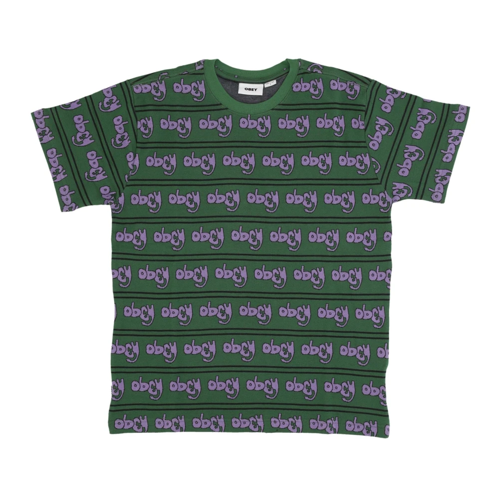 Obey Palm Leaf Jacquard Tee Green Heren