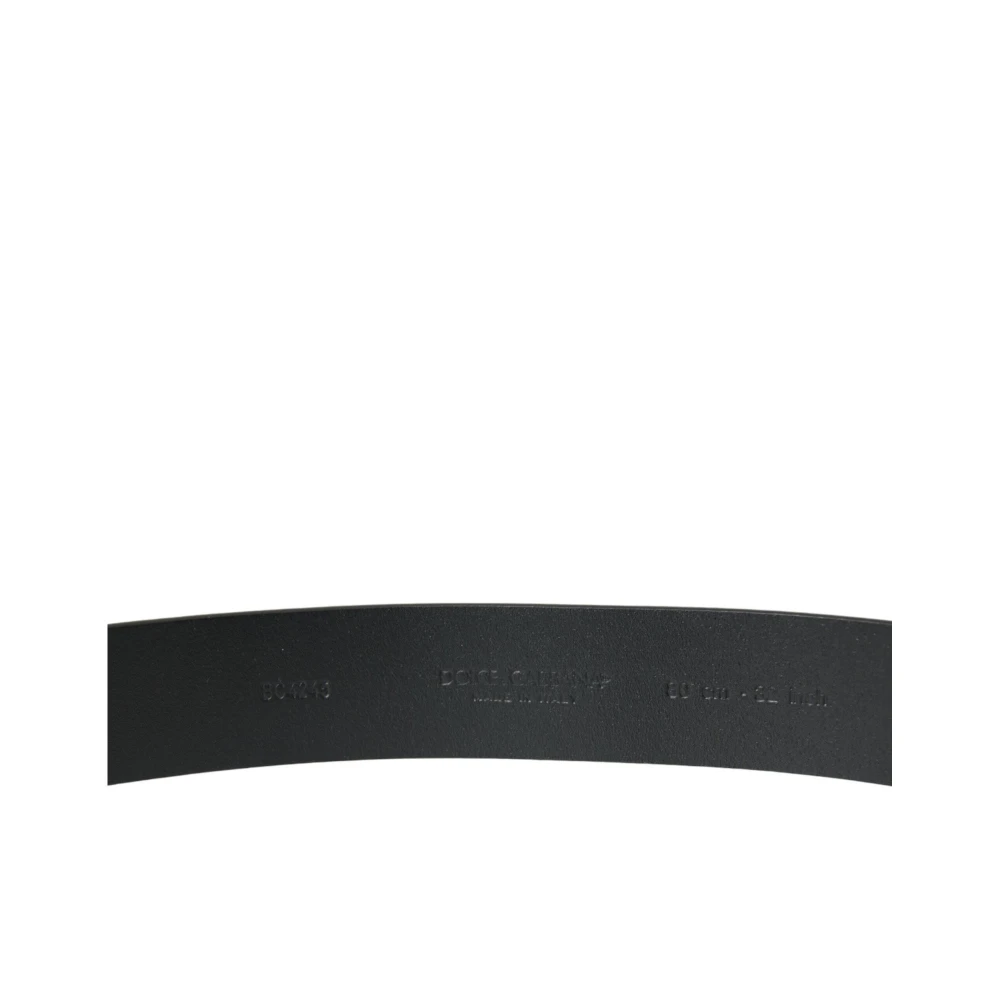 Dolce & Gabbana Blauw Leren Logo Gesp Riem Blue Heren