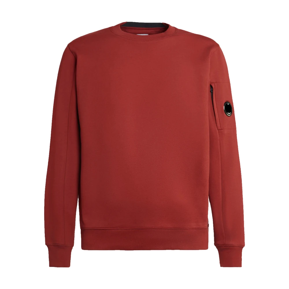C.P. Company Klassieke Ronde Hals Sweatshirt met Arm Lens Red Heren