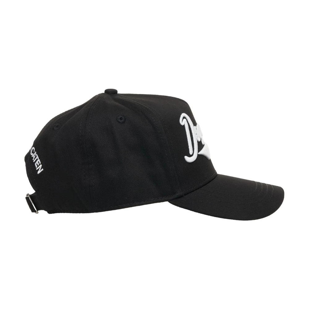 Dsquared2 Zwarte Baseballpet Logo Ontwerp Verstelbaar Black Heren