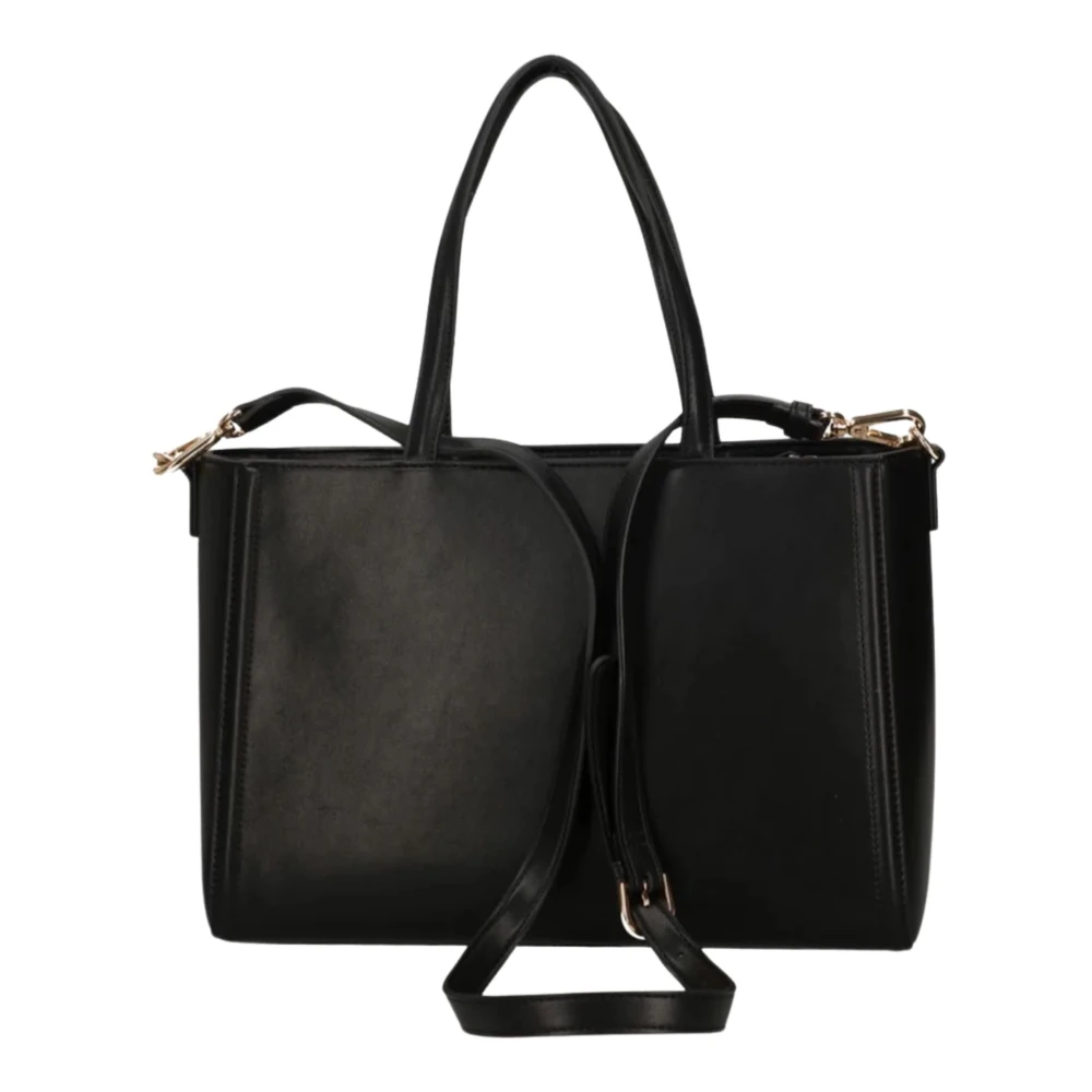 Twinset Zwarte Leren Shopper Tas Brera Black Dames