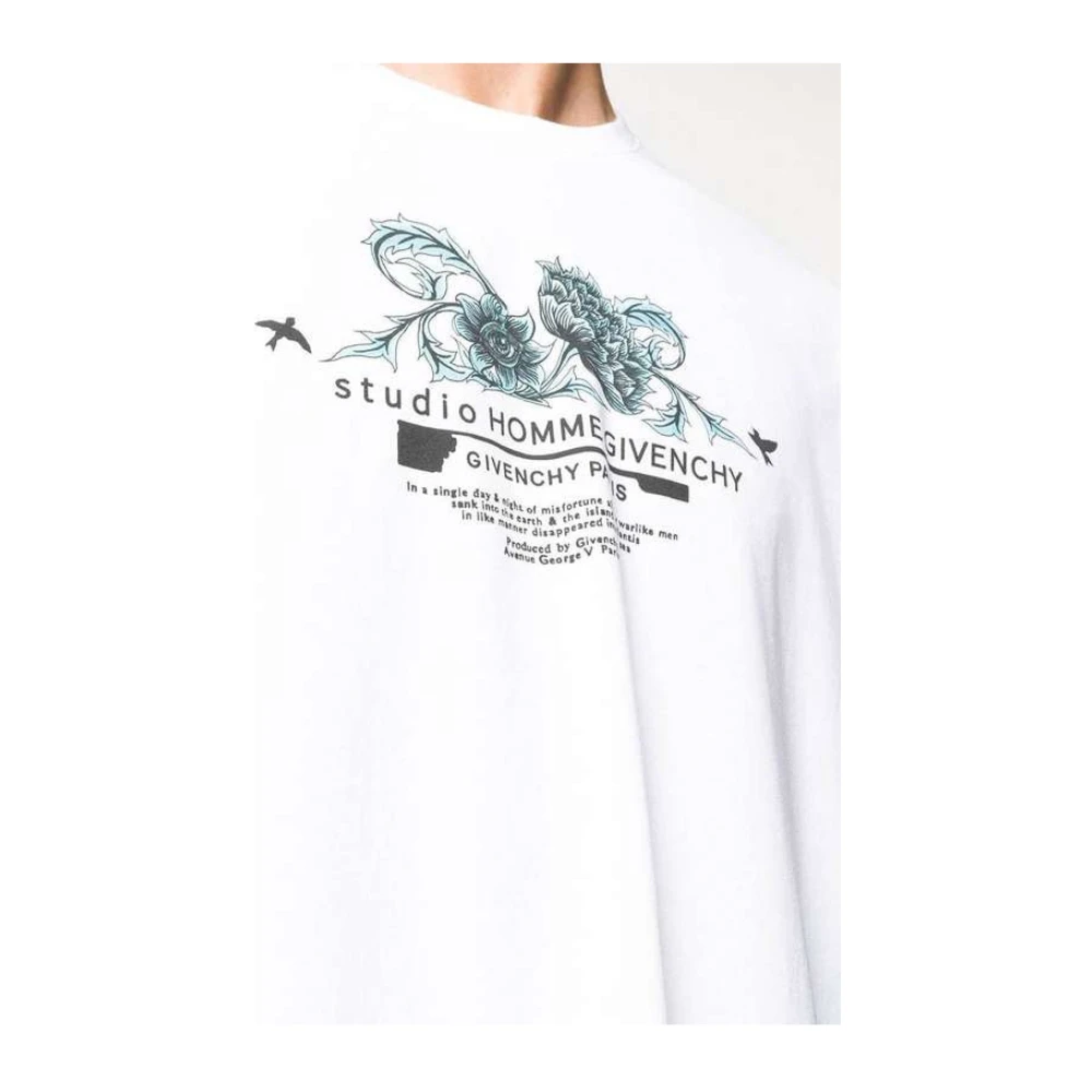 Givenchy Bedrukt Katoenen T-shirt Wit White Heren