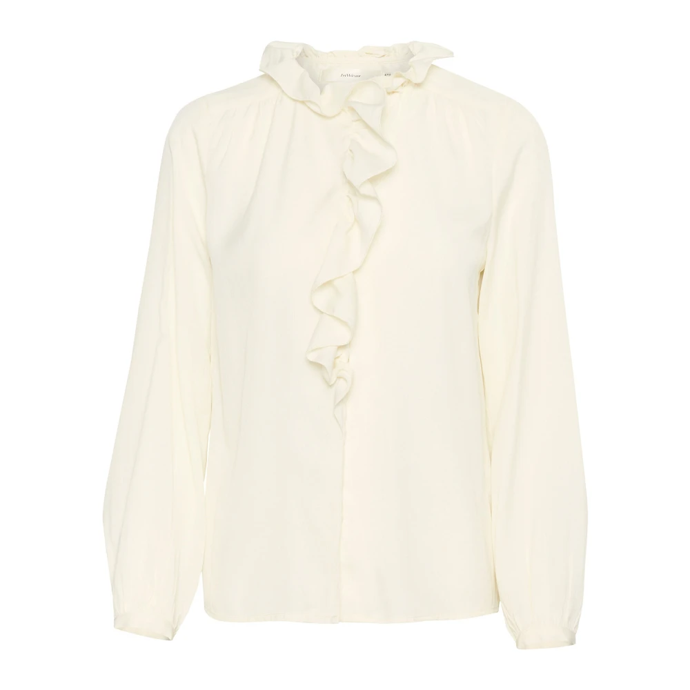 InWear Vrouwelijke Blouse met Ruchedetail White Dames