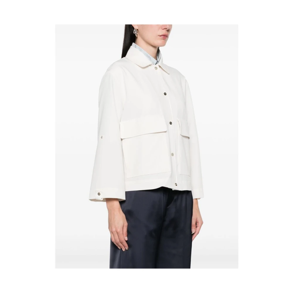 Herno Witte Front Press-Stud Buitenkleding White Dames