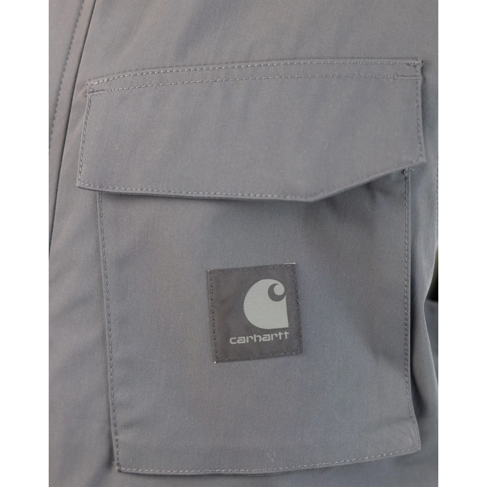 Carhartt WIP Grijze Jassen met Reflecterend Label Gray Heren