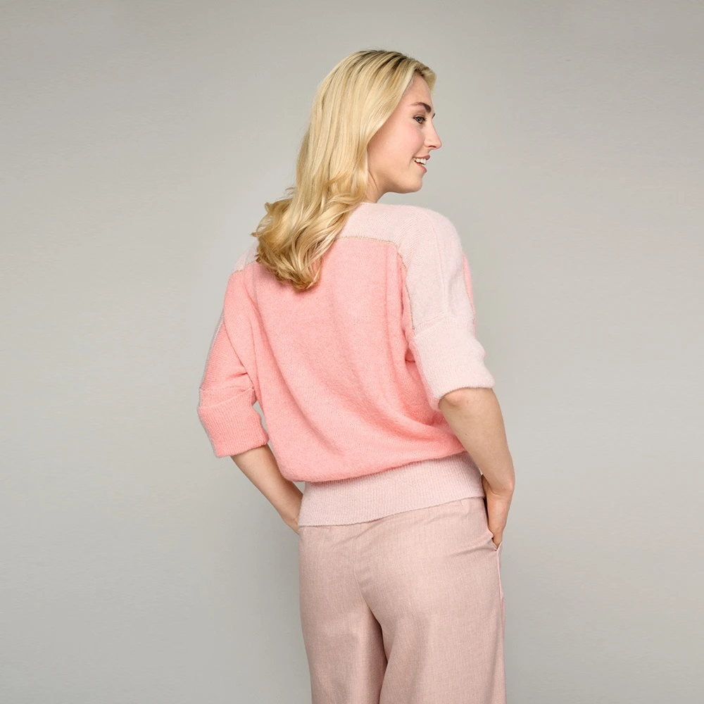 Marie Méro Multicolor Gebreide Batwing Sweater Pink Dames