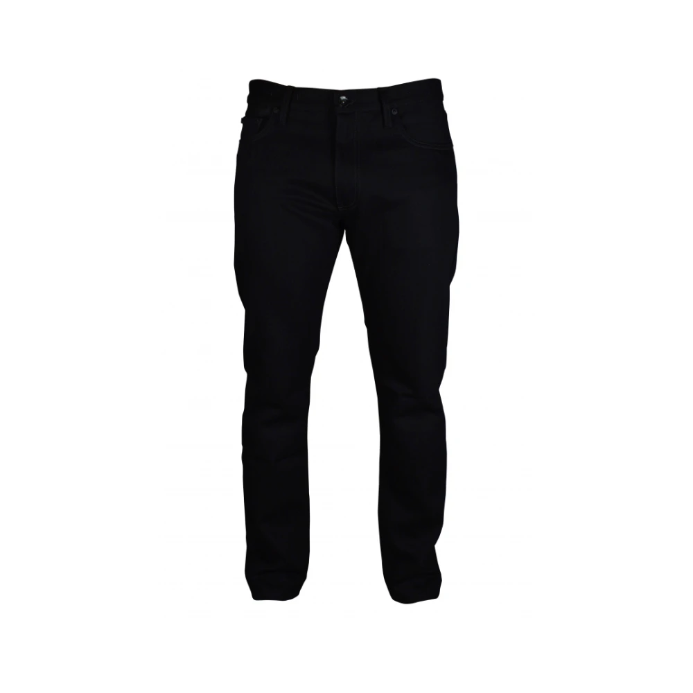 Off White Zwarte katoenen jeans met diagonale strepen Black Heren