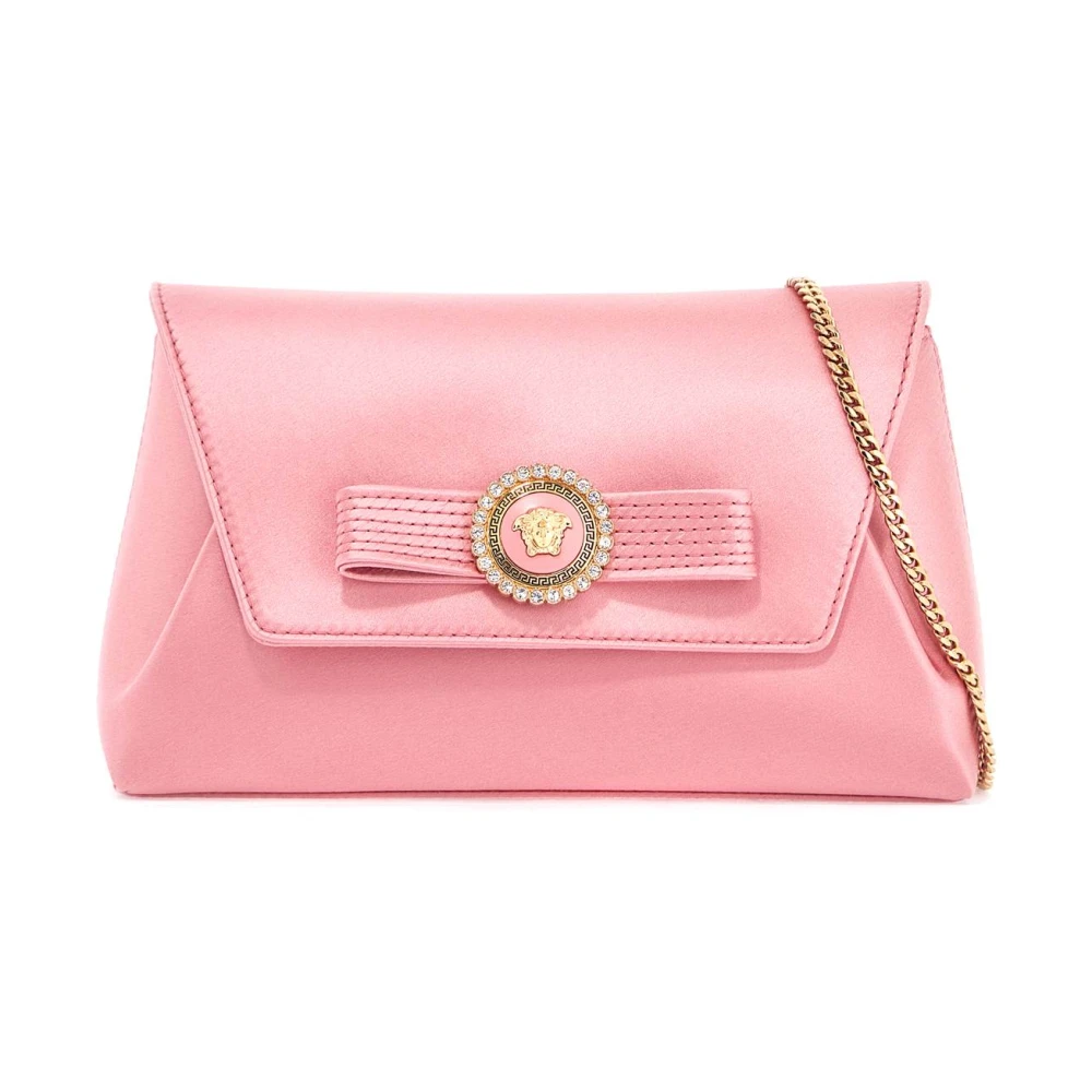Versace Geëmailleerde Medusa Lint Clutch Pink Dames