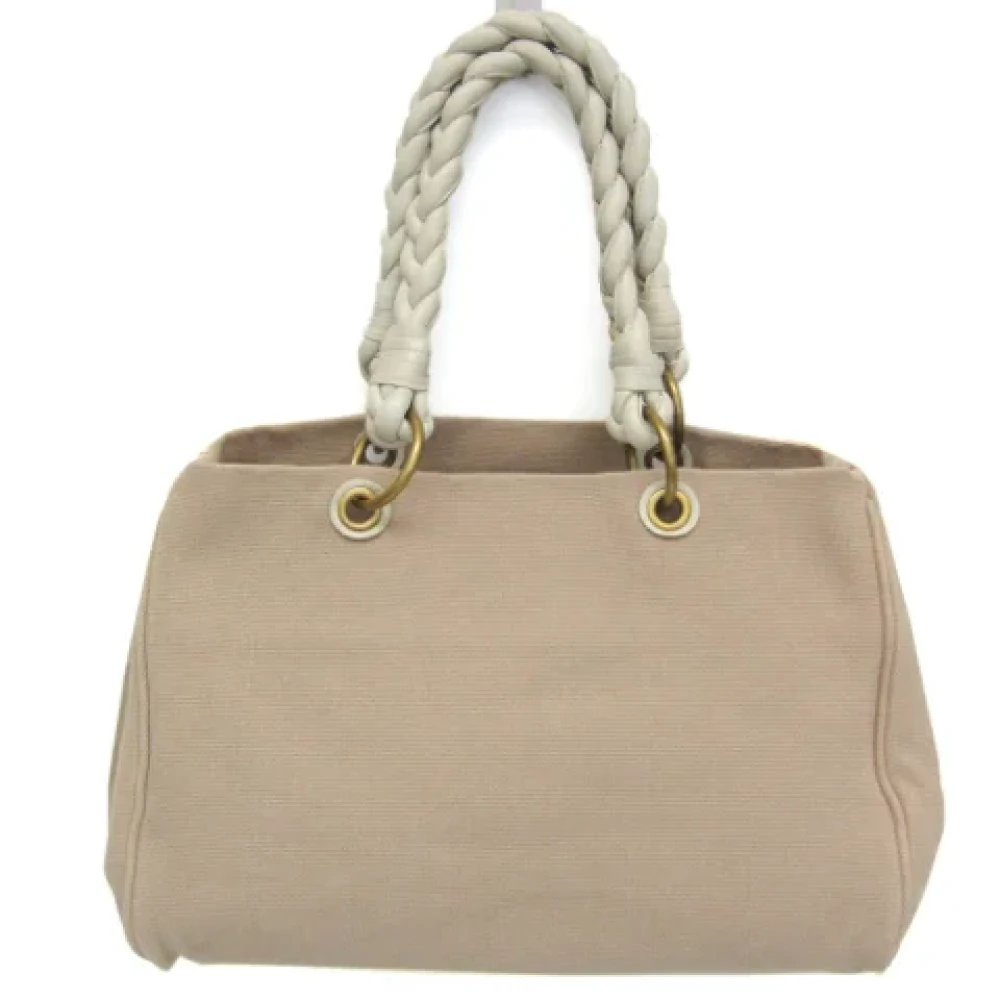 Bottega Veneta Vintage Pre-owned Canvas totes Beige Dames