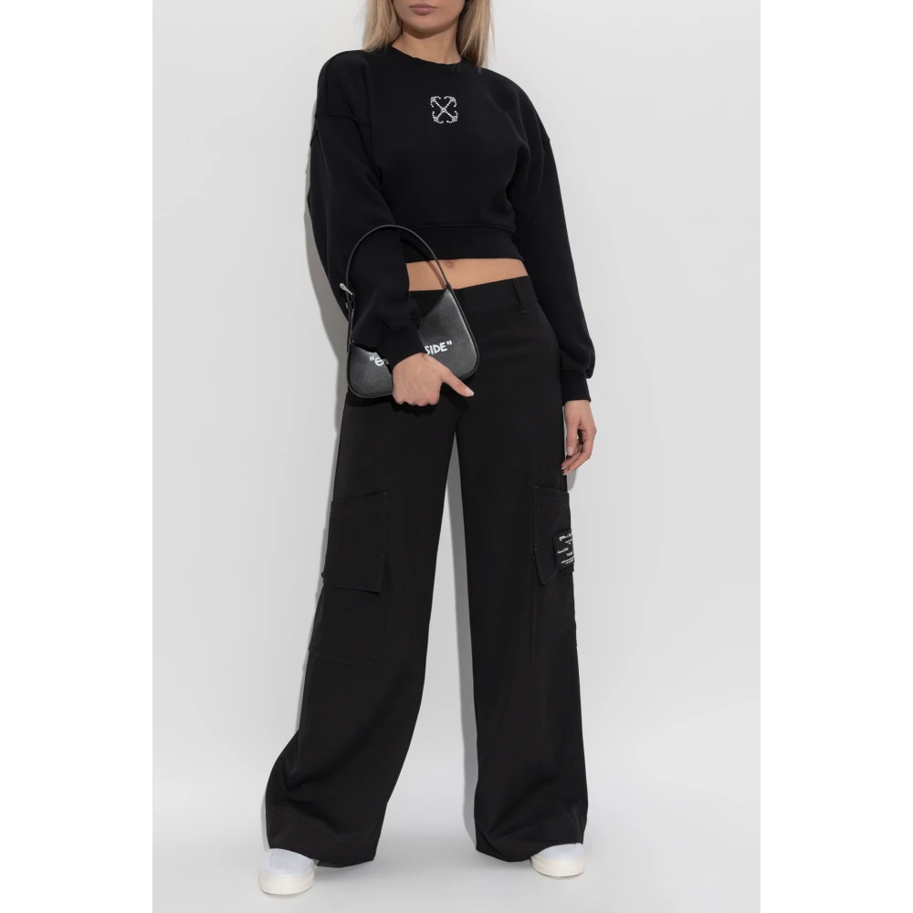 Off White Sweatshirt met logo Black Dames