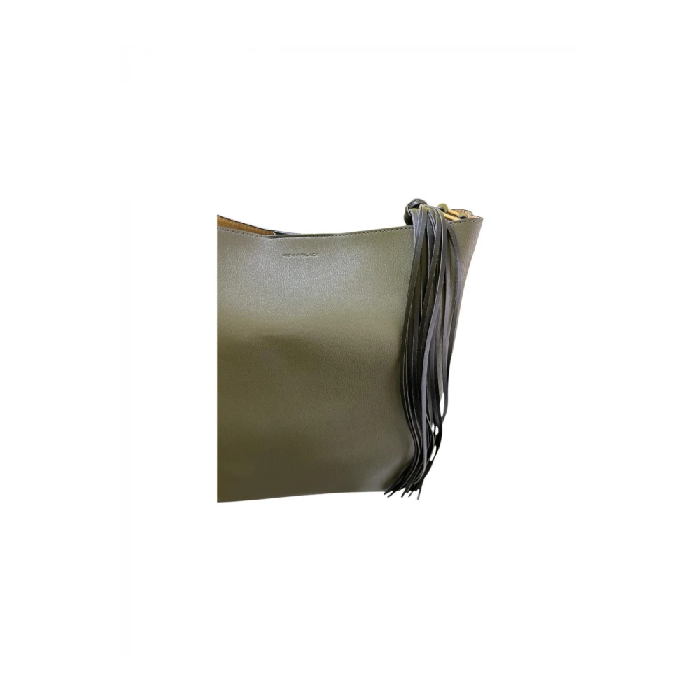 Pennyblack Bicolore Hobo Tas met Suède Effect Green Dames