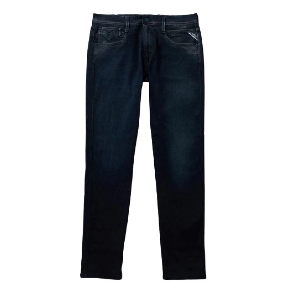 Replay Blue Hyperflex Dark Wash Jeans - Male - Slim Fit Jeans - W32 L32 - Jeans