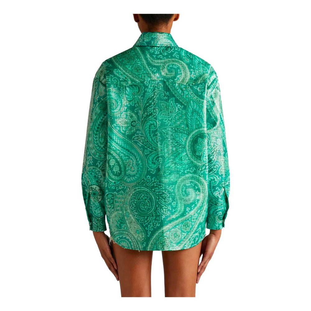 ETRO Liefdesshirt met iconisch paisley-patroon Green Dames