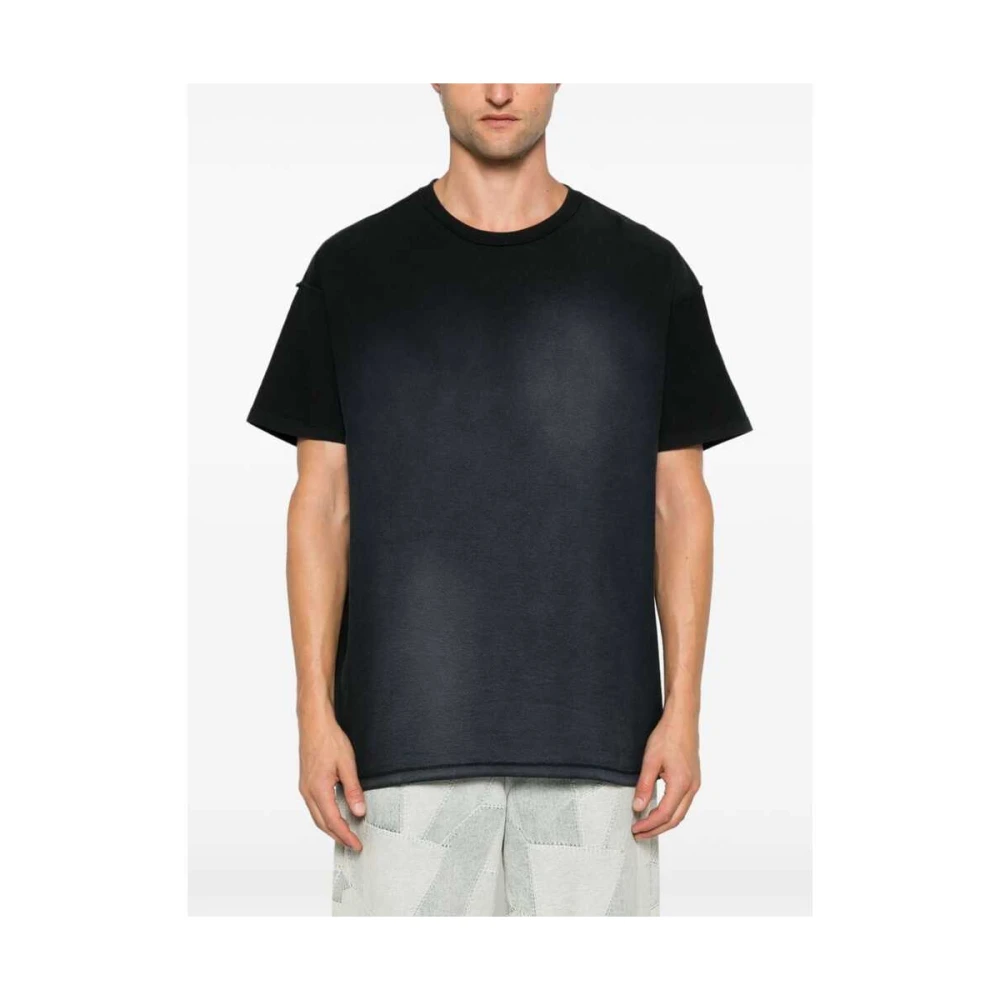 Purple Brand Slub Textuur Logo Print T-shirt Black Heren
