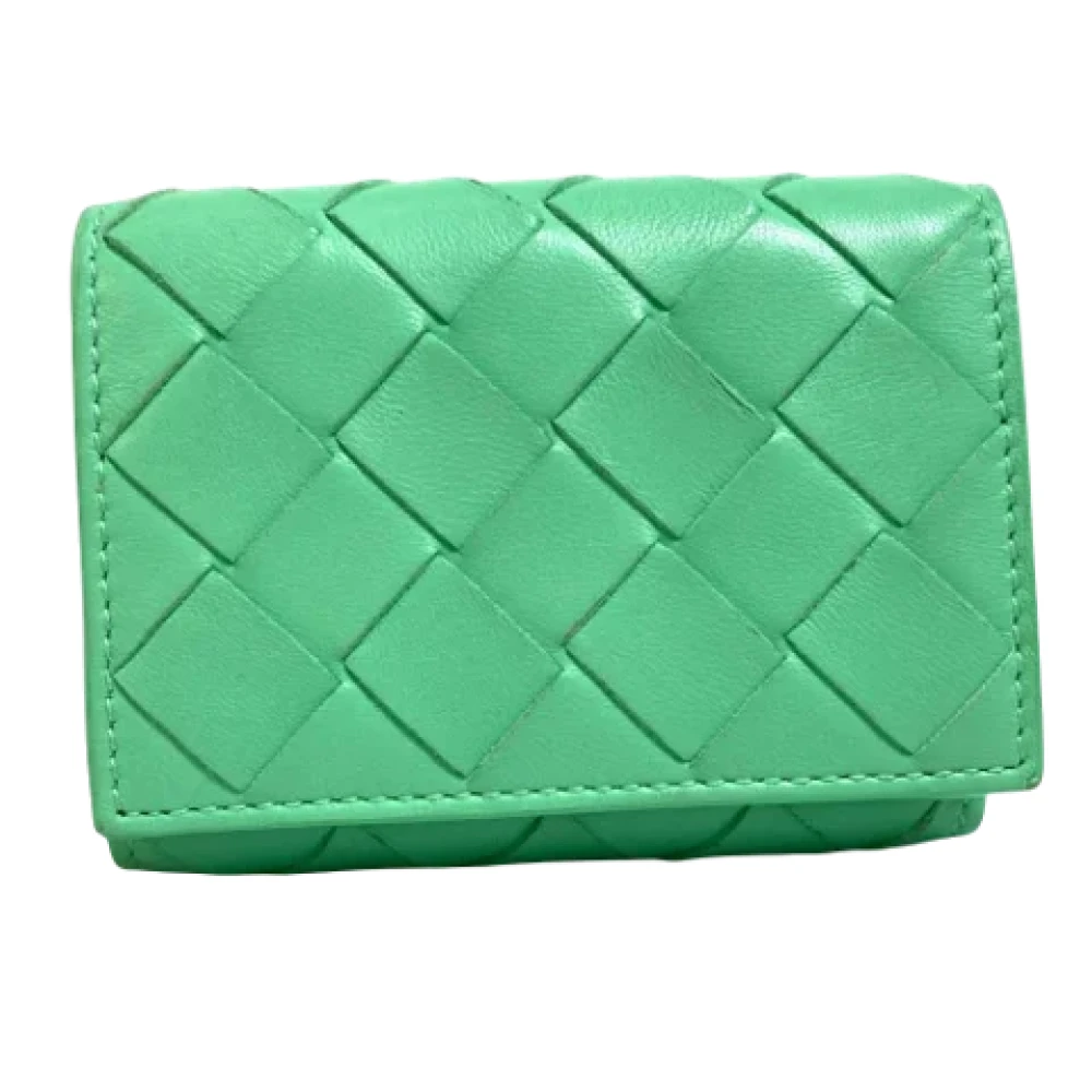 Bottega Veneta Vintage Pre-owned Leather wallets Green Dames