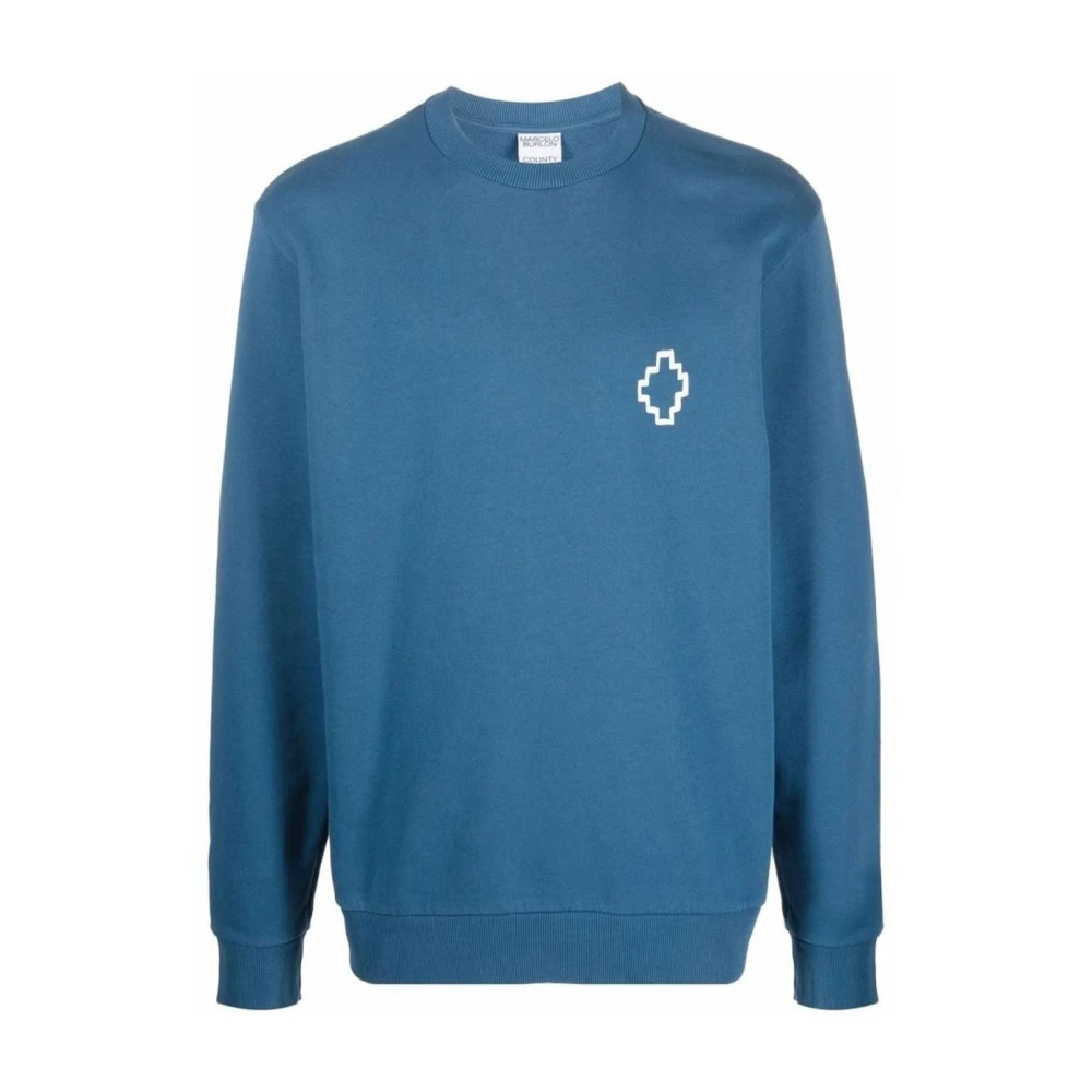 Marcelo Burlon Blauwe Katoenen Sweatshirt met Logo Print Blue Heren