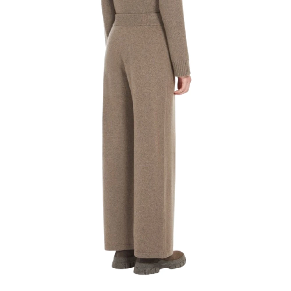 Max Mara Weekend Duif Grijs Gebreide Wijde Pijp Broek Gray Dames