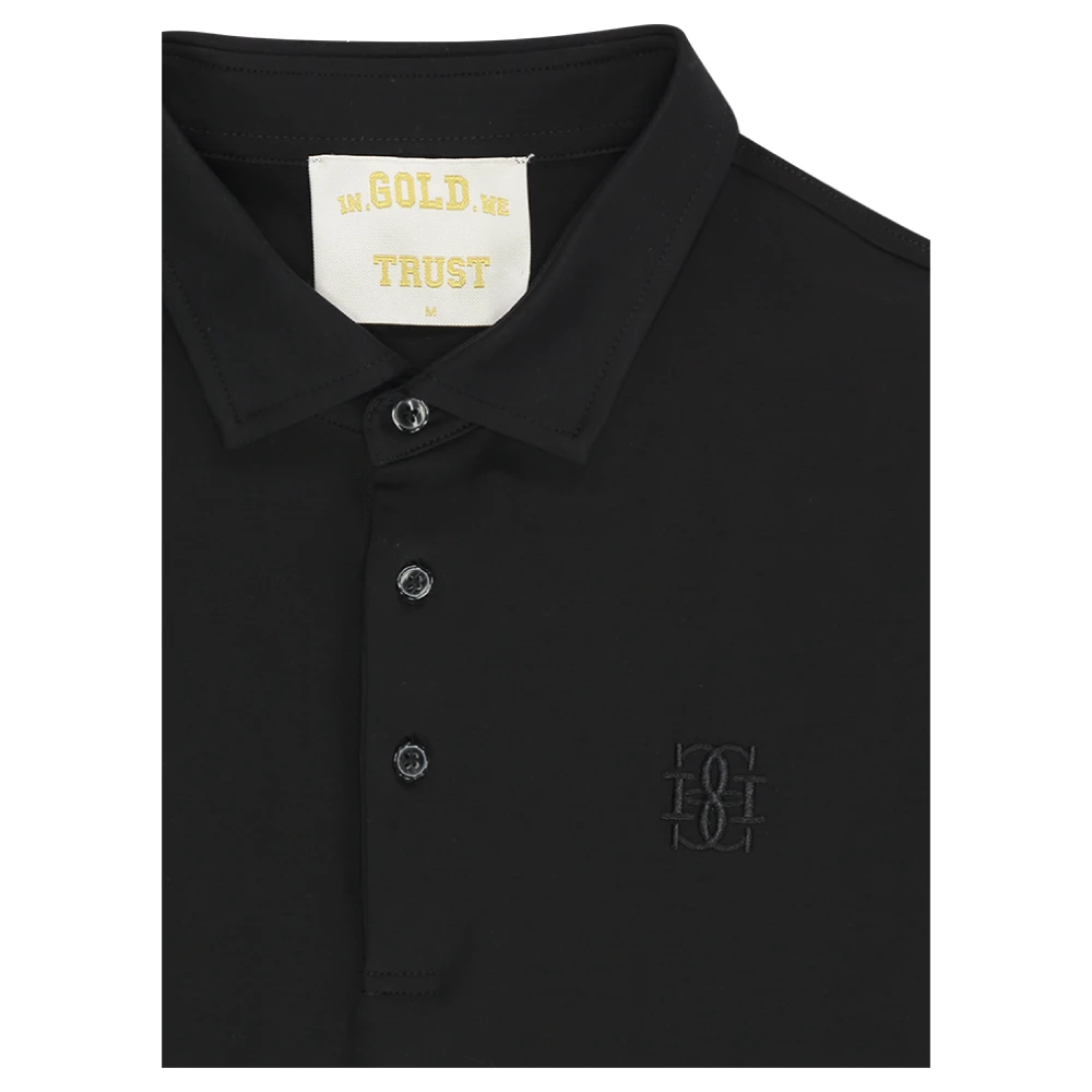 In Gold We Trust Zwarte Polo Shirt Black Heren