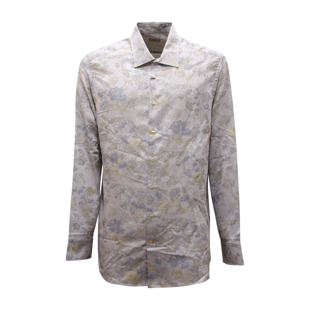 Etro Men's Purple Casual Shirts, 2XL, Regular Shirt In Beige And Lilac