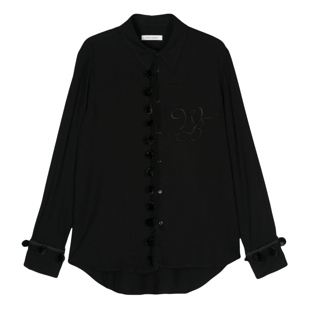 Wales Bonner Zwarte Menelik Shirt Black Heren