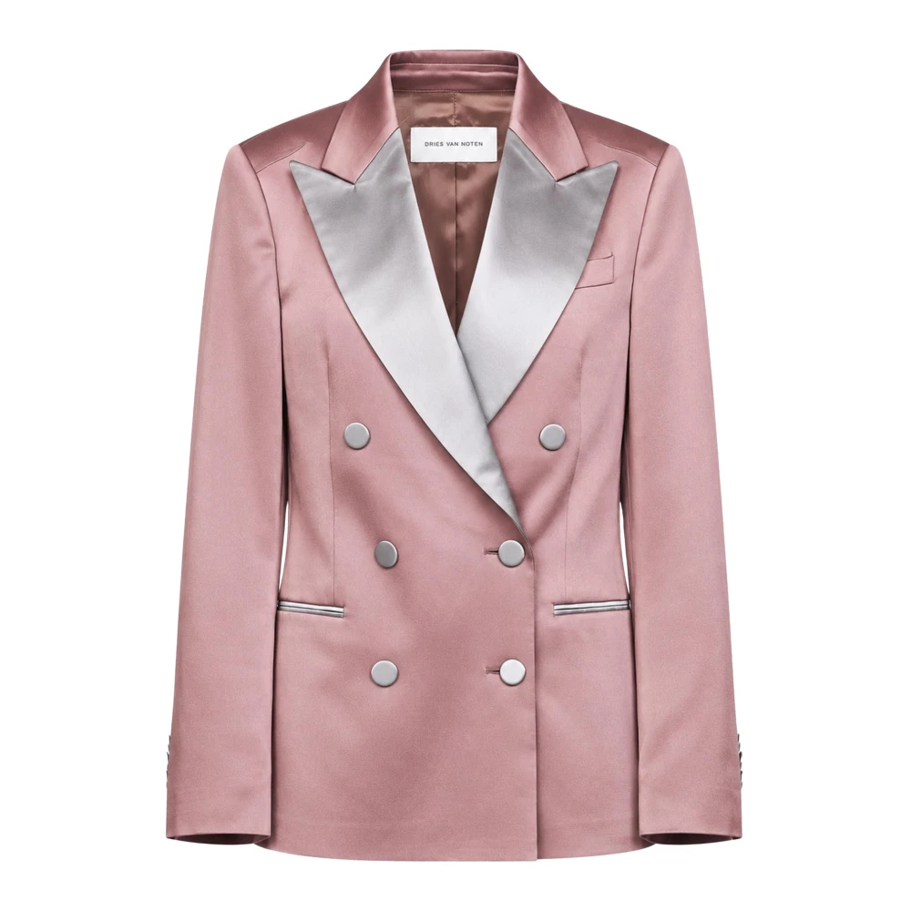 Dries Van Noten Donna Rosa - Abito Smoking Doppiopetto - Jackets - S