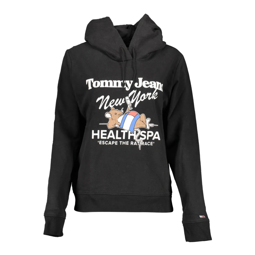 Tommy Hilfiger Women's Black Hoodie With Print And Embroidery