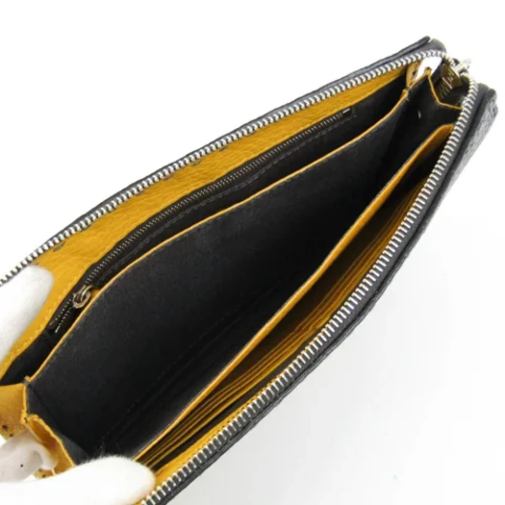 Fendi Vintage Pre-owned Leather clutches Black Dames